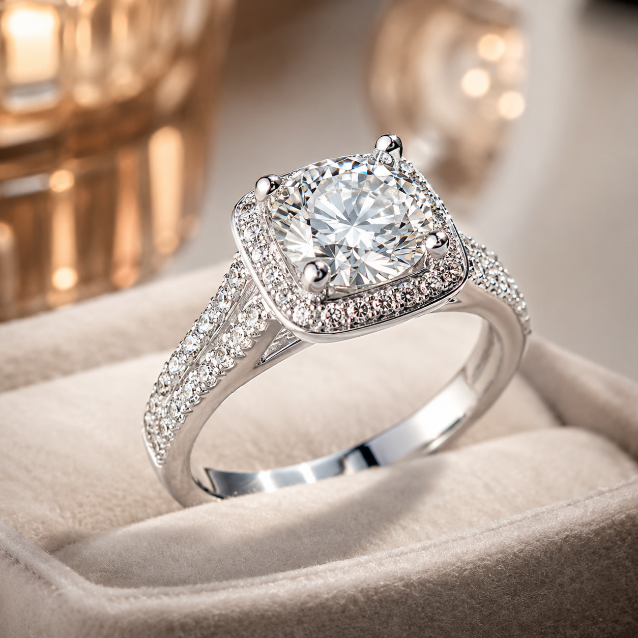 White HPHT Diamond Ring