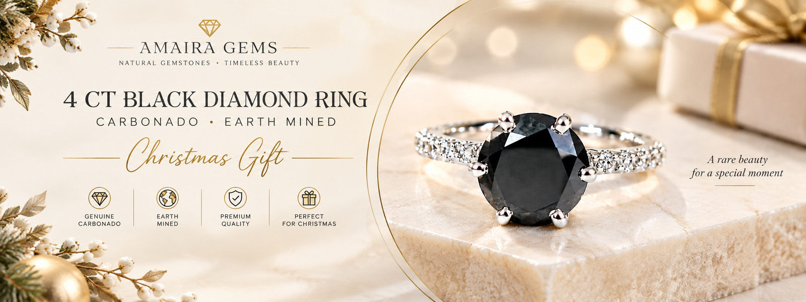 4ct black Diamond Ring banner