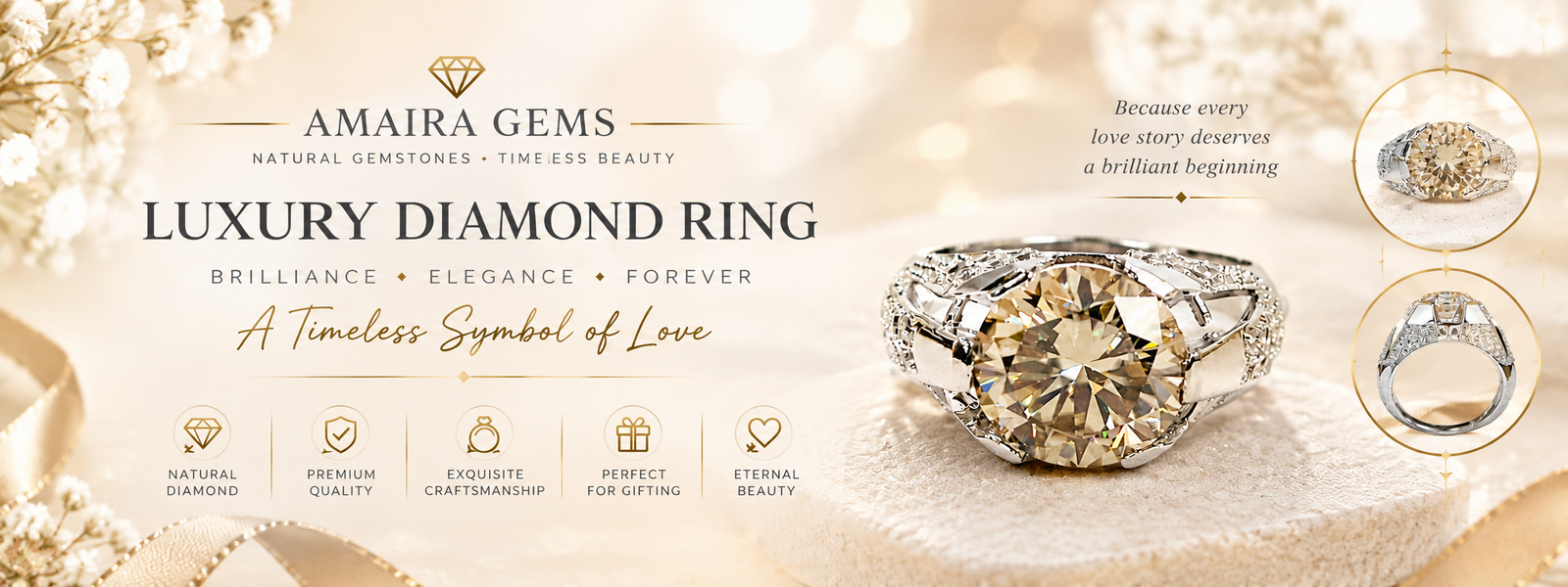 Champagne Treated Diamond ring banner
