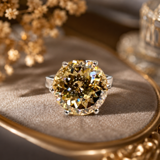 Champagne Treated Diamond Ring 2