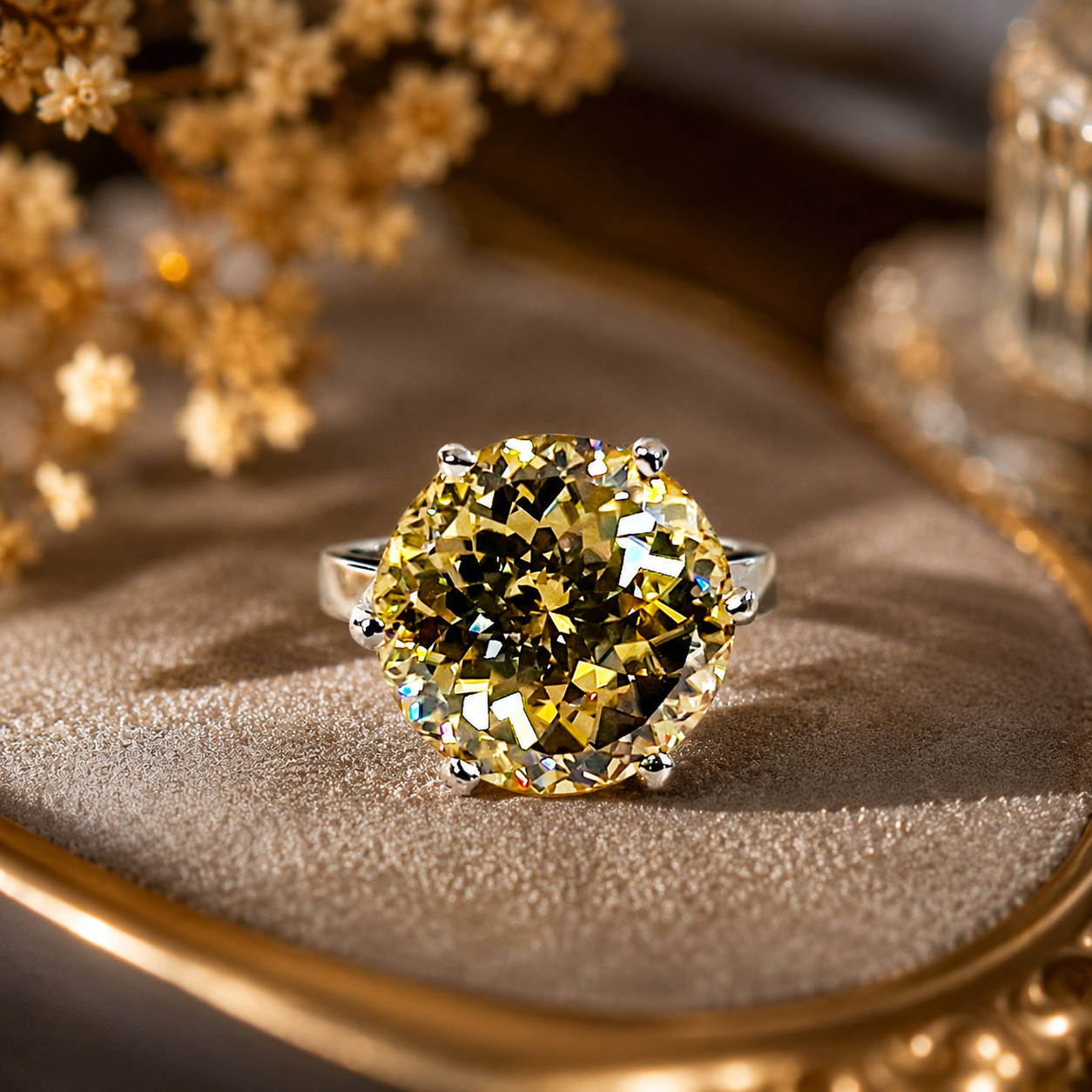 Champagne Treated Diamond Ring 3