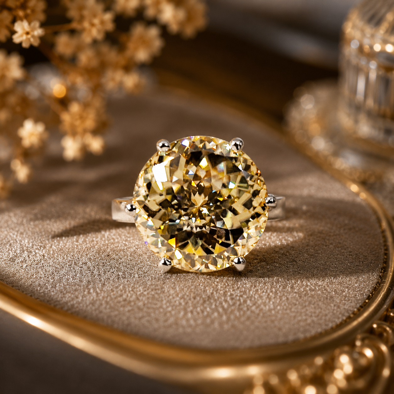 Champagne Treated Diamond Ring 4