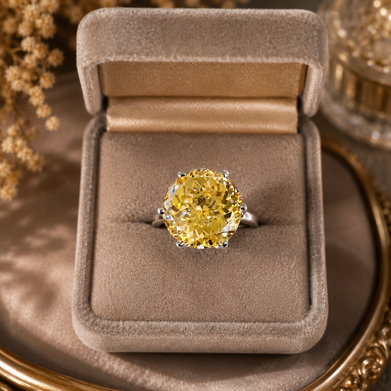 Champagne Treated Diamond Ring