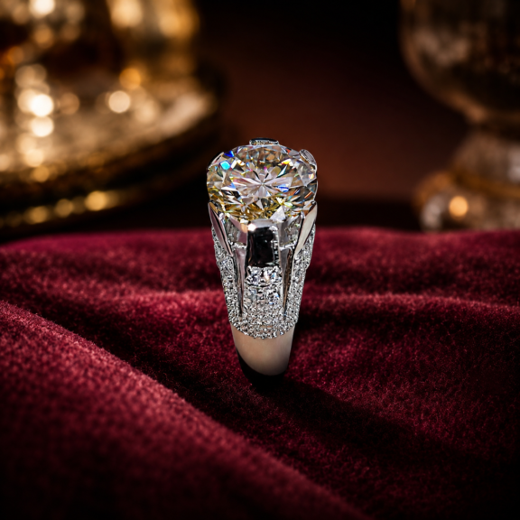 Champagne Treated Diamond Ring