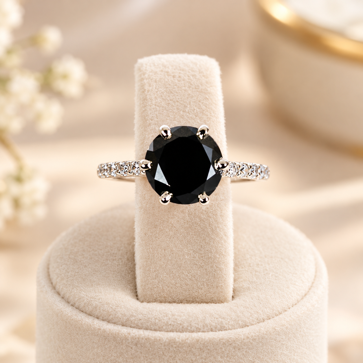 4 Ct Black Diamond Ring 1