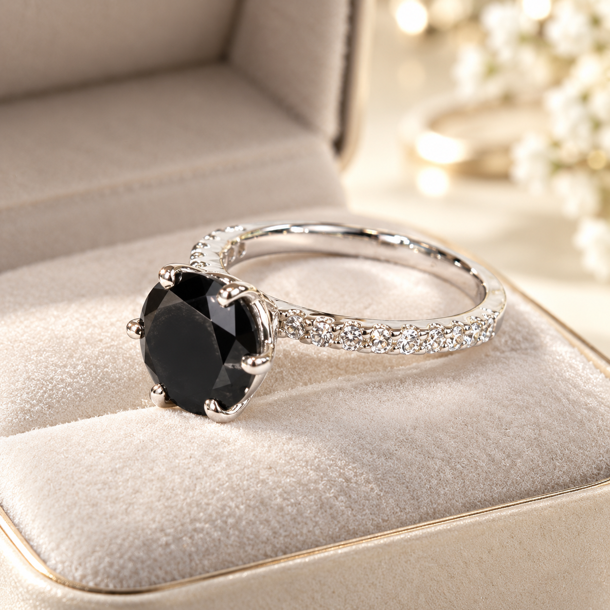 4 Ct Black Diamond Ring