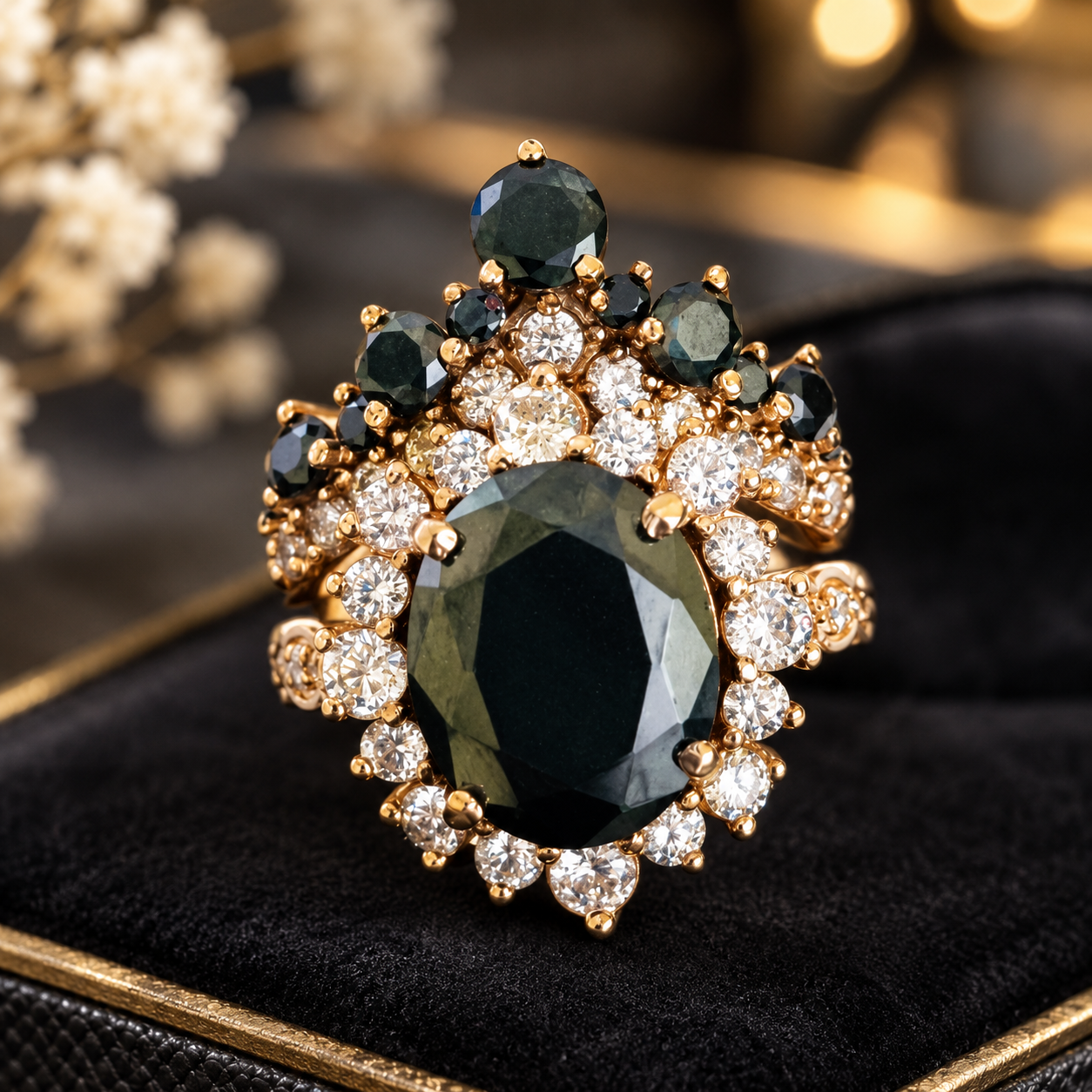 Black bridal rings