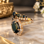 Black bridal rings