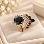 Black bridal rings 2