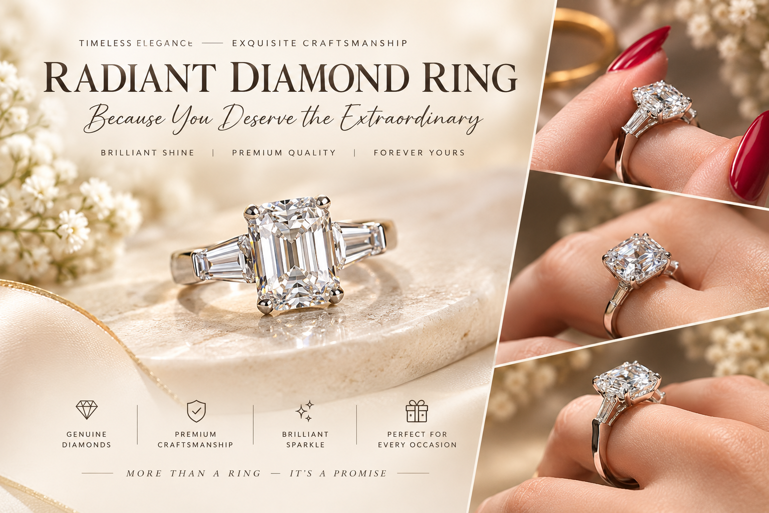 white diamond ring banner