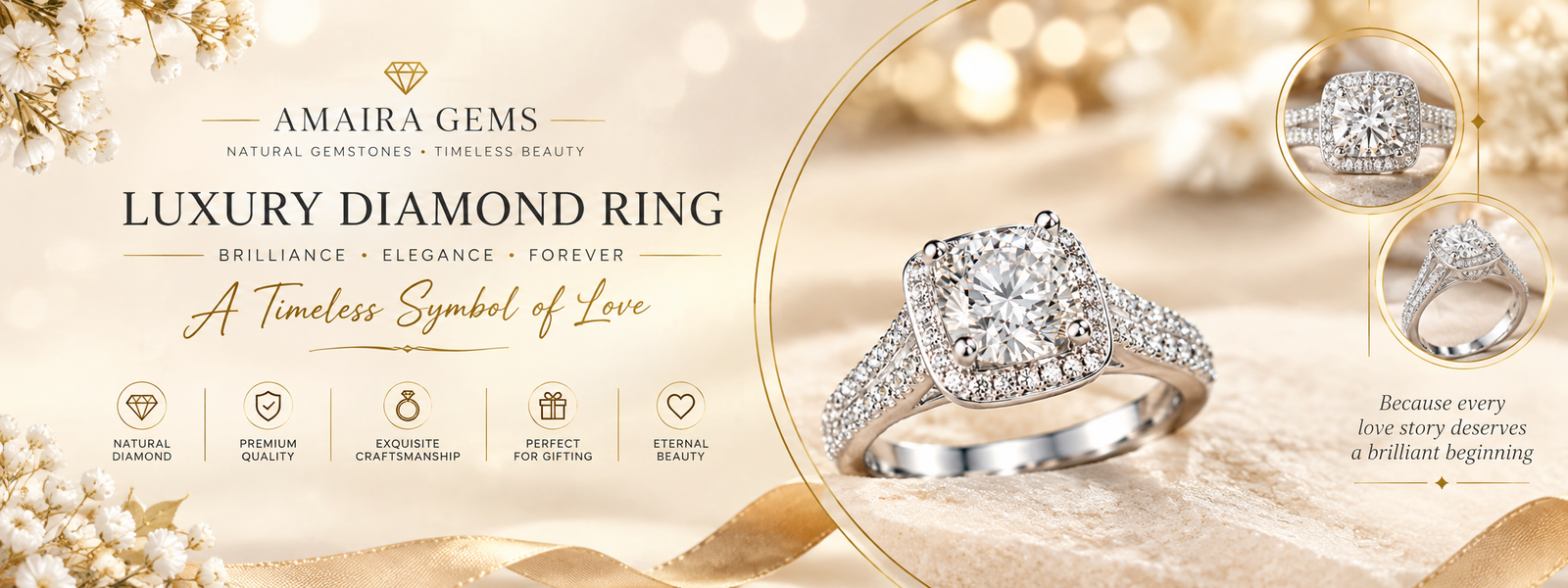 white diamond ring banner