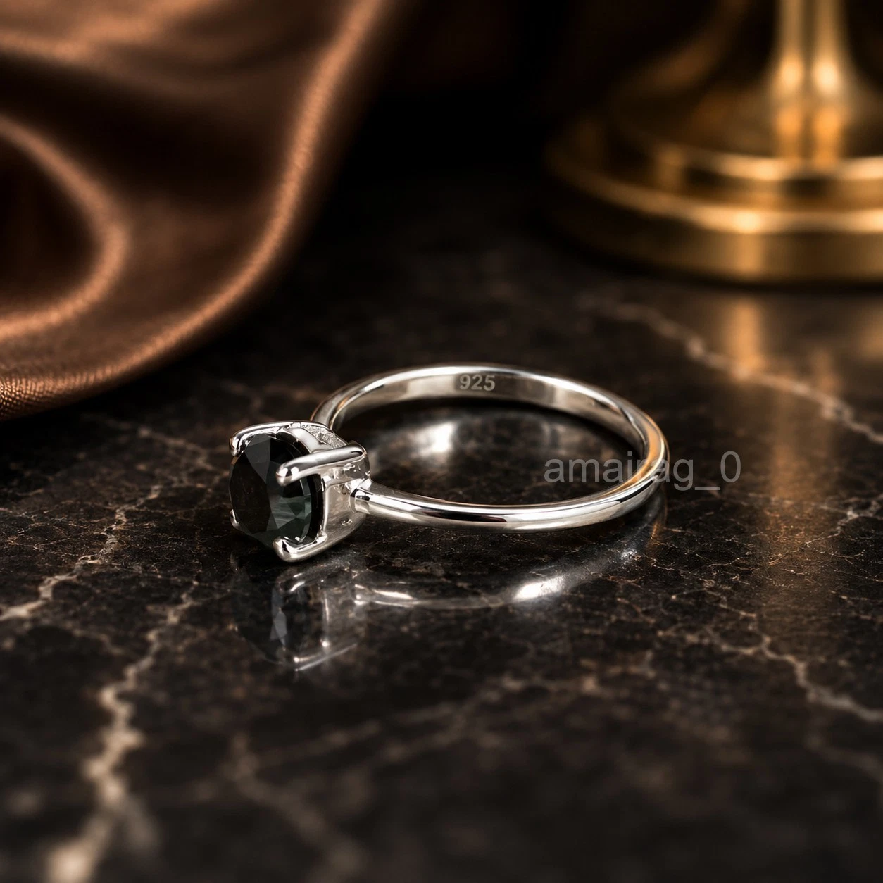 1.50 Carat Black Diamond Ring 1
