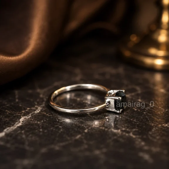 1.50 Carat Black Diamond Ring 2
