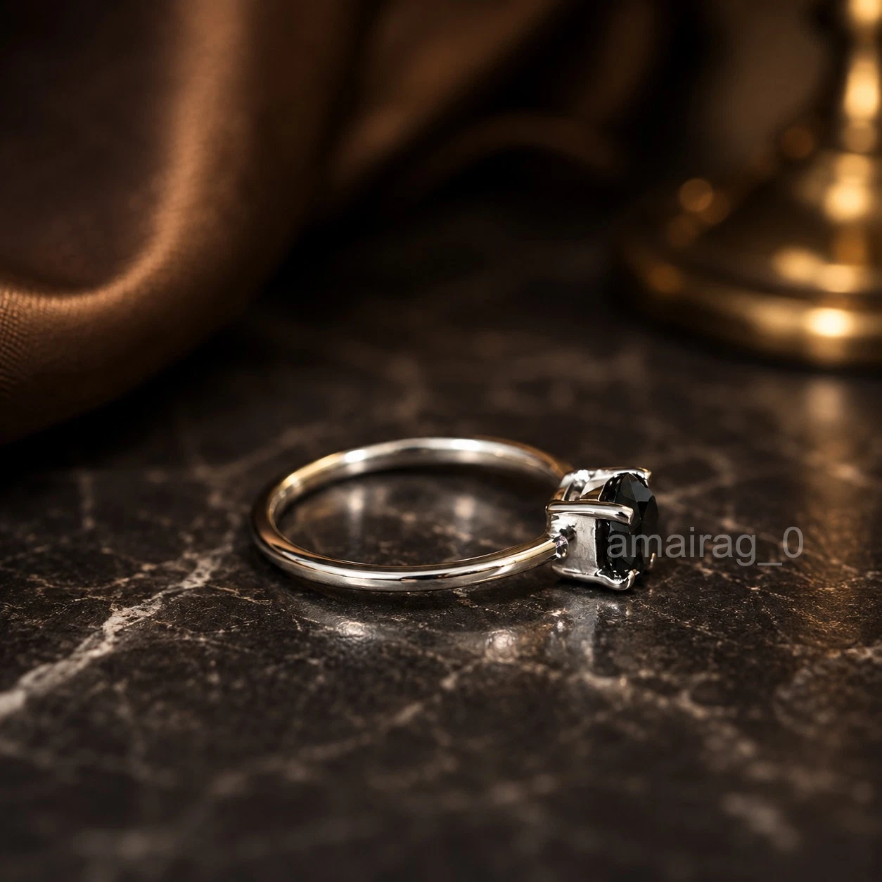 1.50 Carat Black Diamond Ring 2