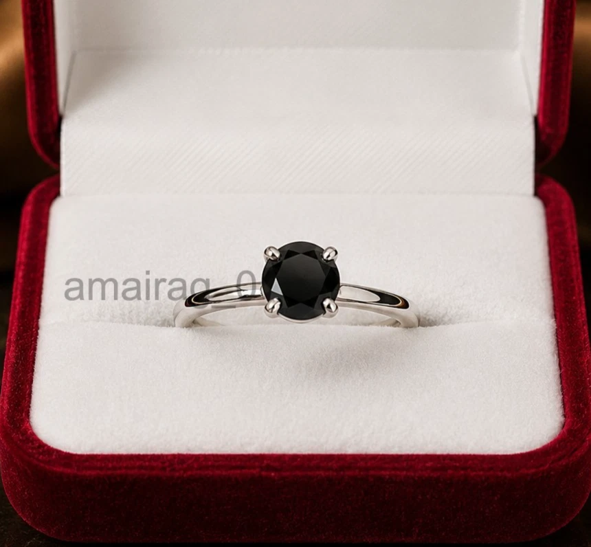 1.50 Carat Black Diamond Ring