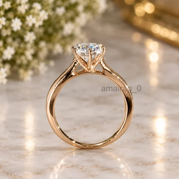 2 Carat White Treated Diamond Ring 2