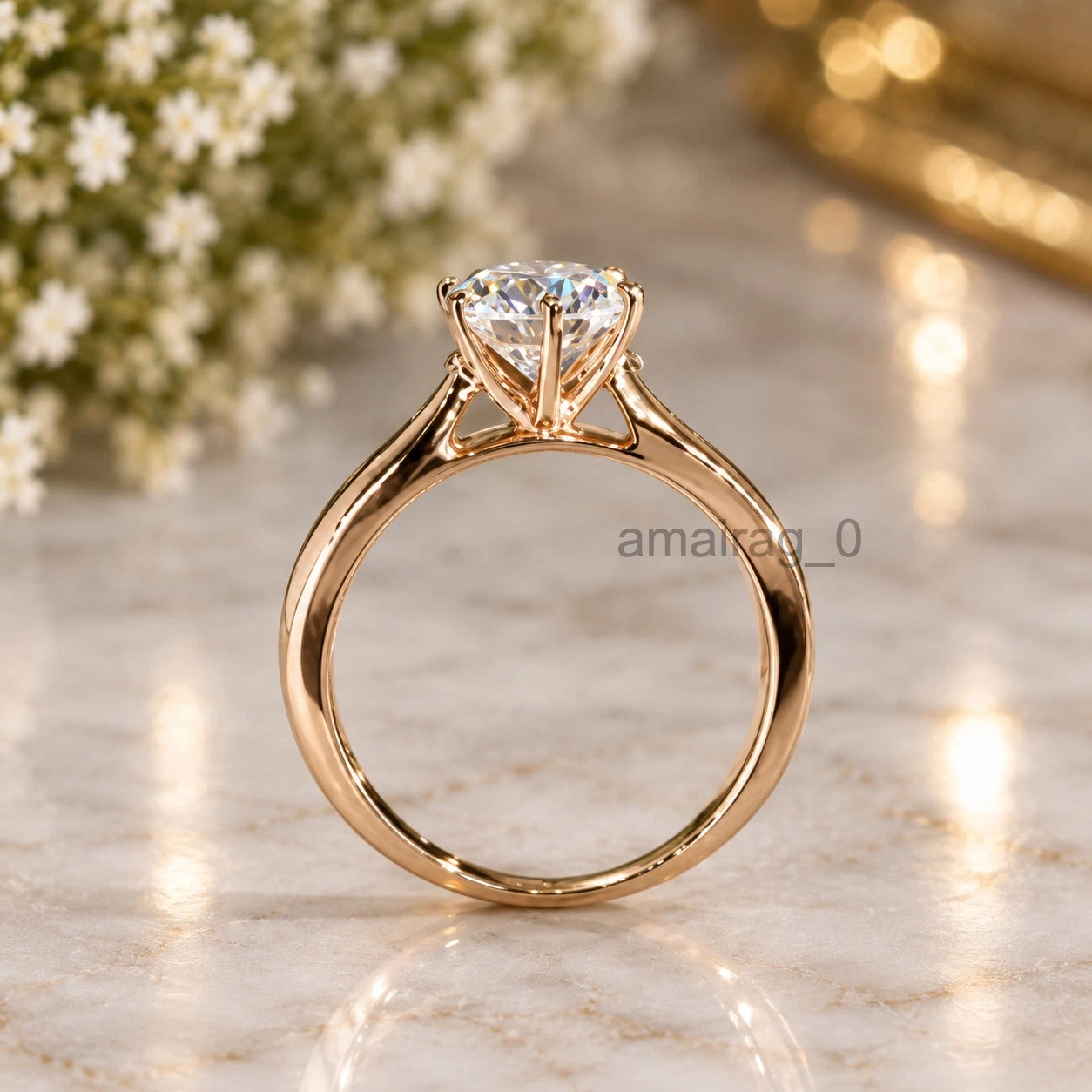 2 Carat White Treated Diamond Ring 2