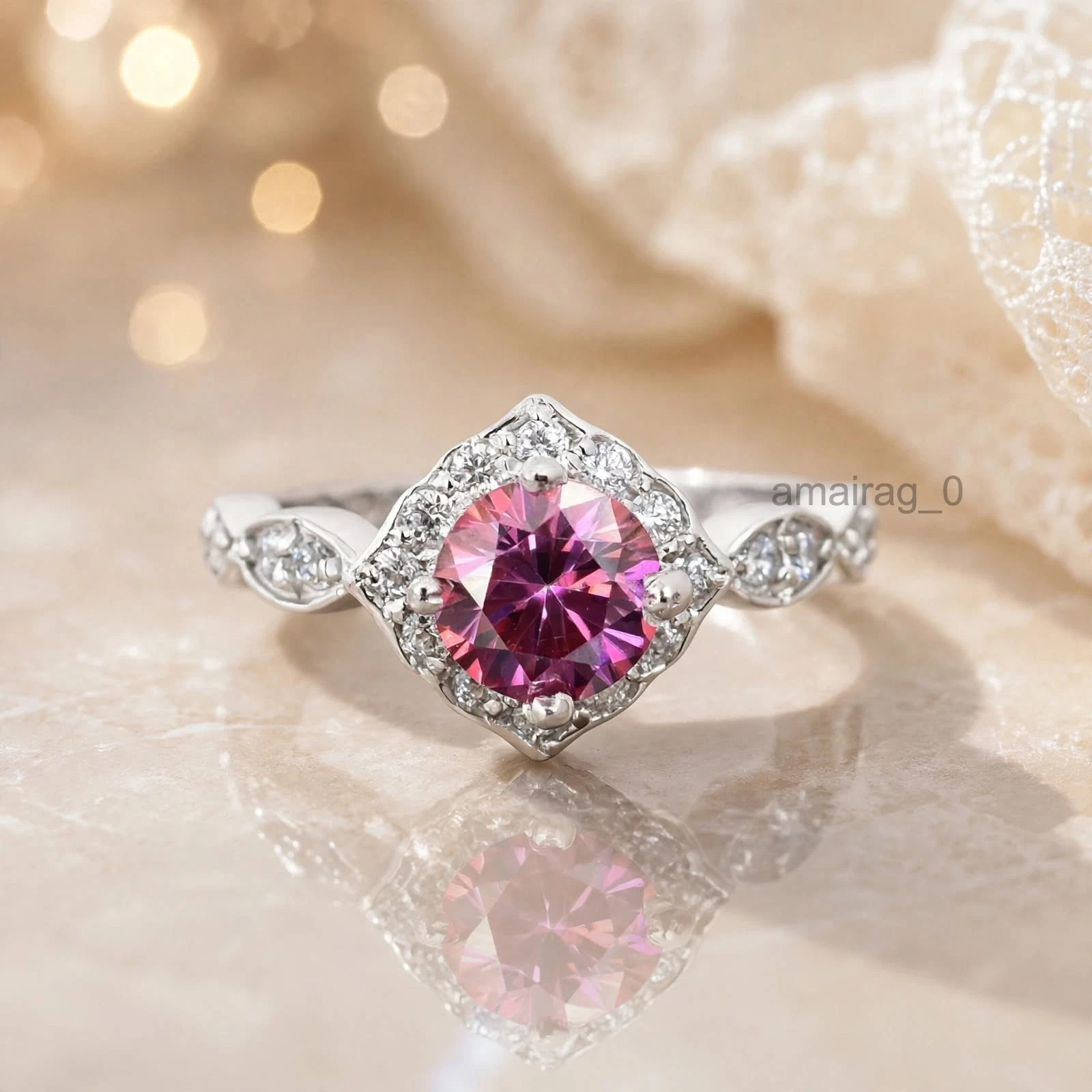 2 Ct Pink Diamond Ring