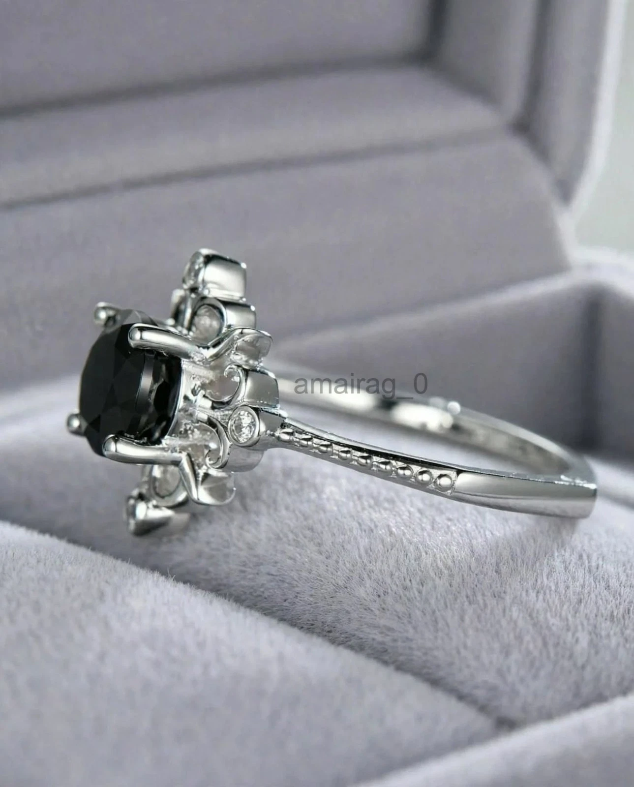 2.50 Ct Black Diamond Ring 2