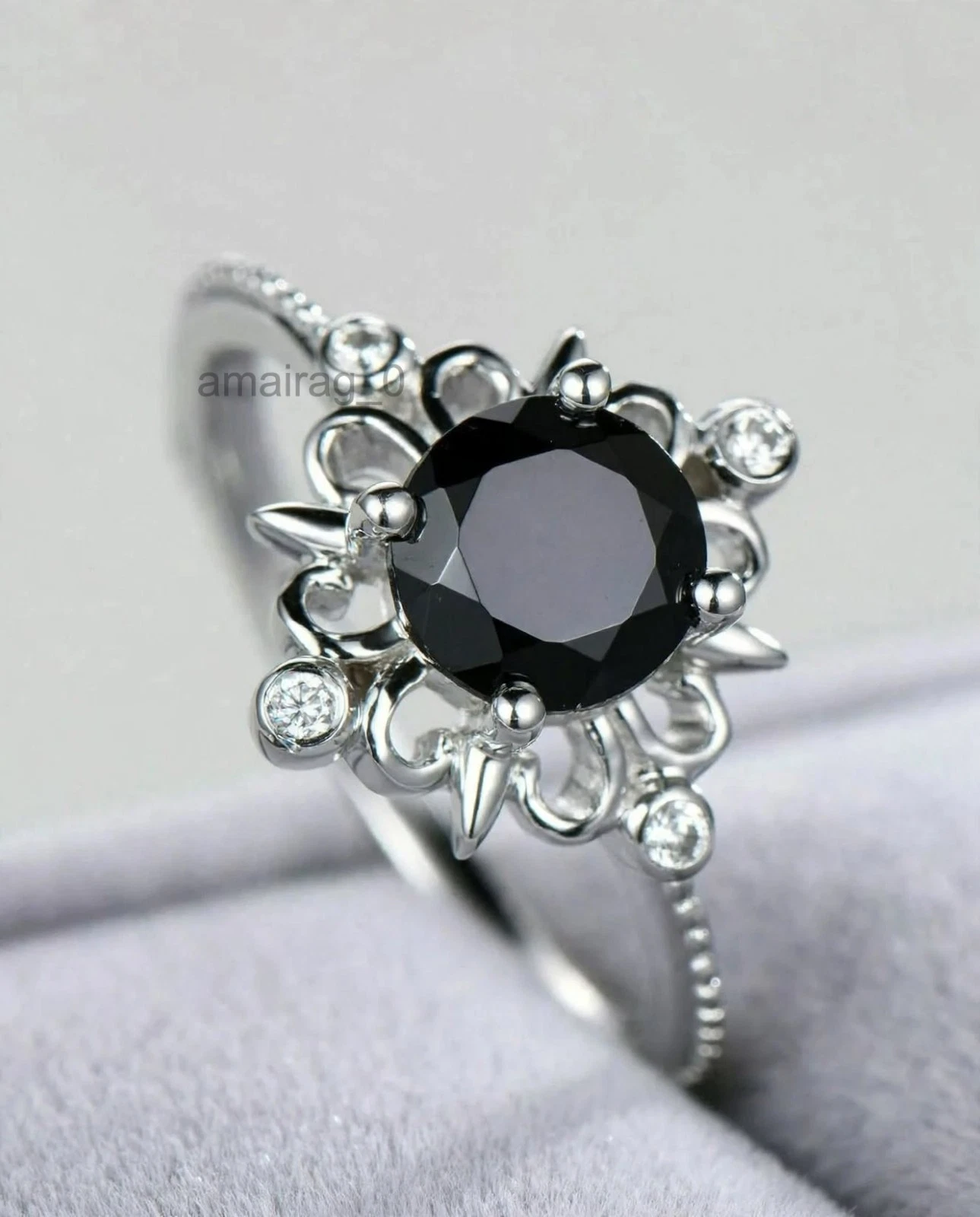 2.50 Ct Black Diamond Ring