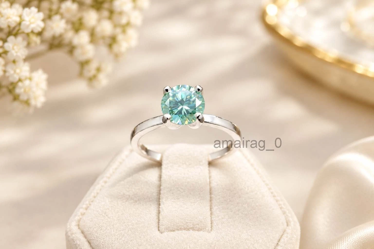 2.50 Ct Blue Treated Diamond Ring (1)