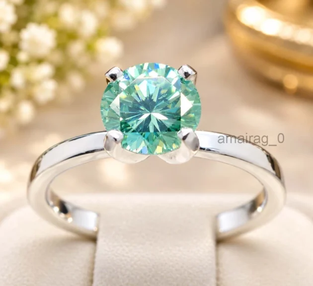 2.50 Ct Blue Treated Diamond Ring (2)