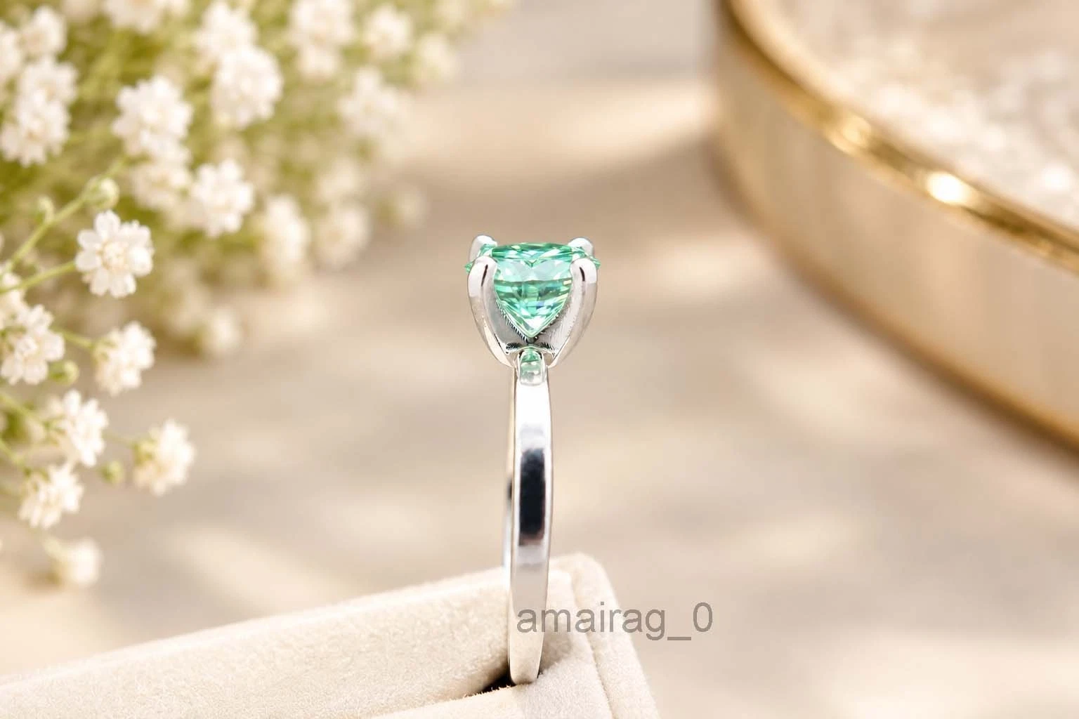 2.50 Ct Blue Treated Diamond Ring (3)