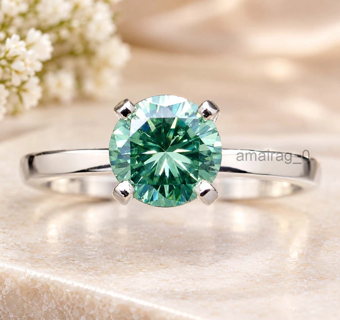 2.50 Ct Blue Treated Diamond Ring (5)