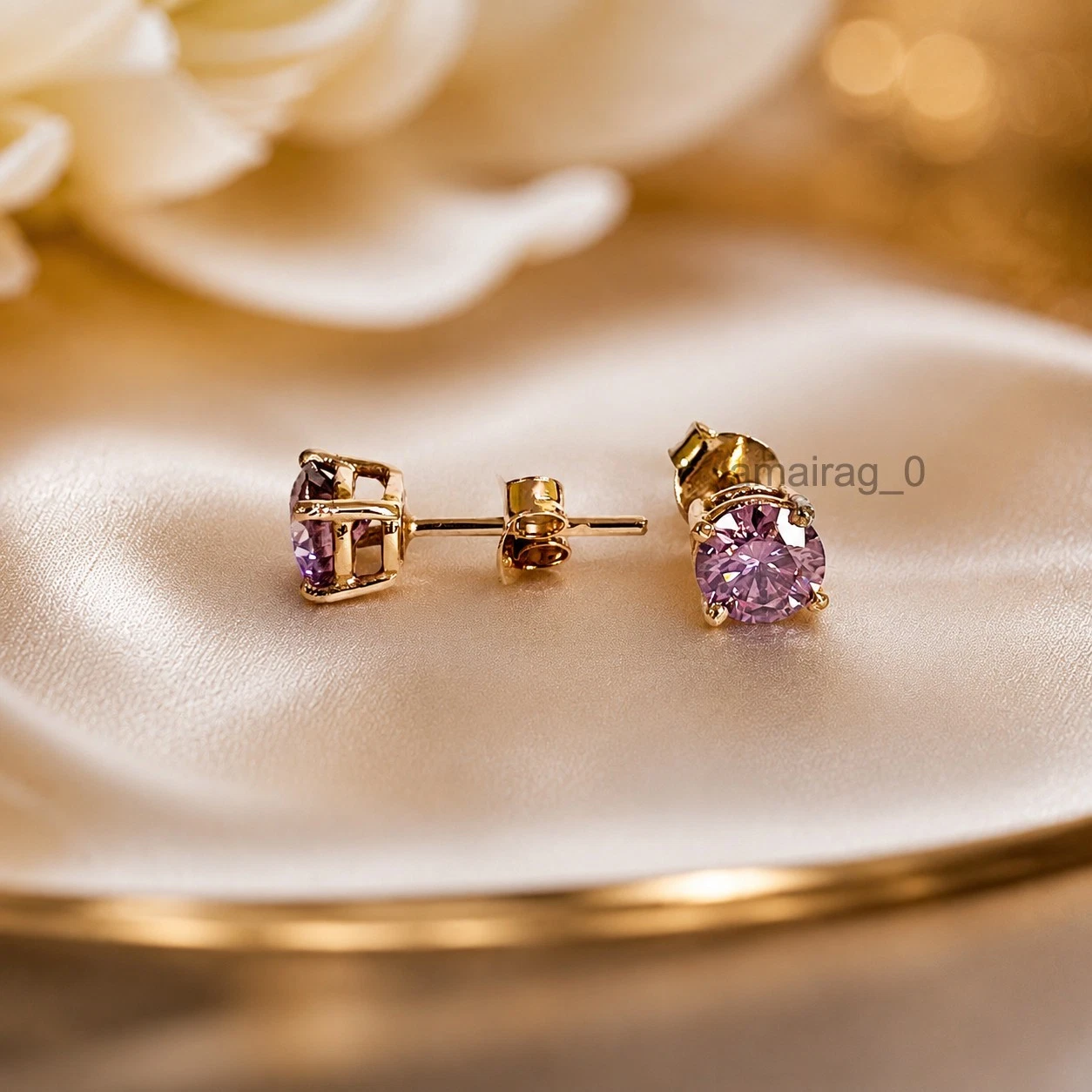 2.50 Ct Pink Diamond Stud Earrings 2