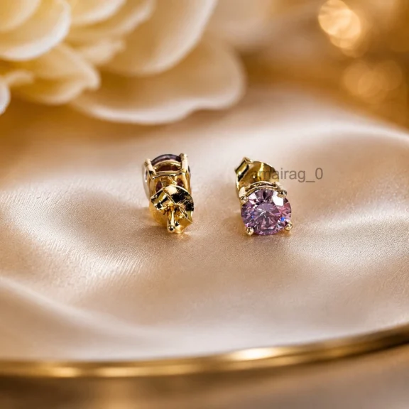 2.50 Ct Pink Diamond Stud Earrings 3