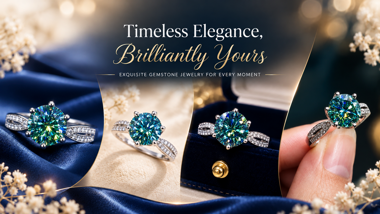 3 Carat Blue Treated Diamond Ring banner