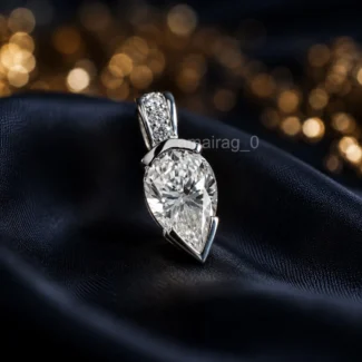3 Ct White Pendant Pear Shape (2)