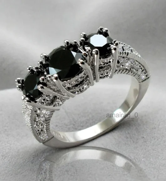 3.50 Ct Black Diamond Ring