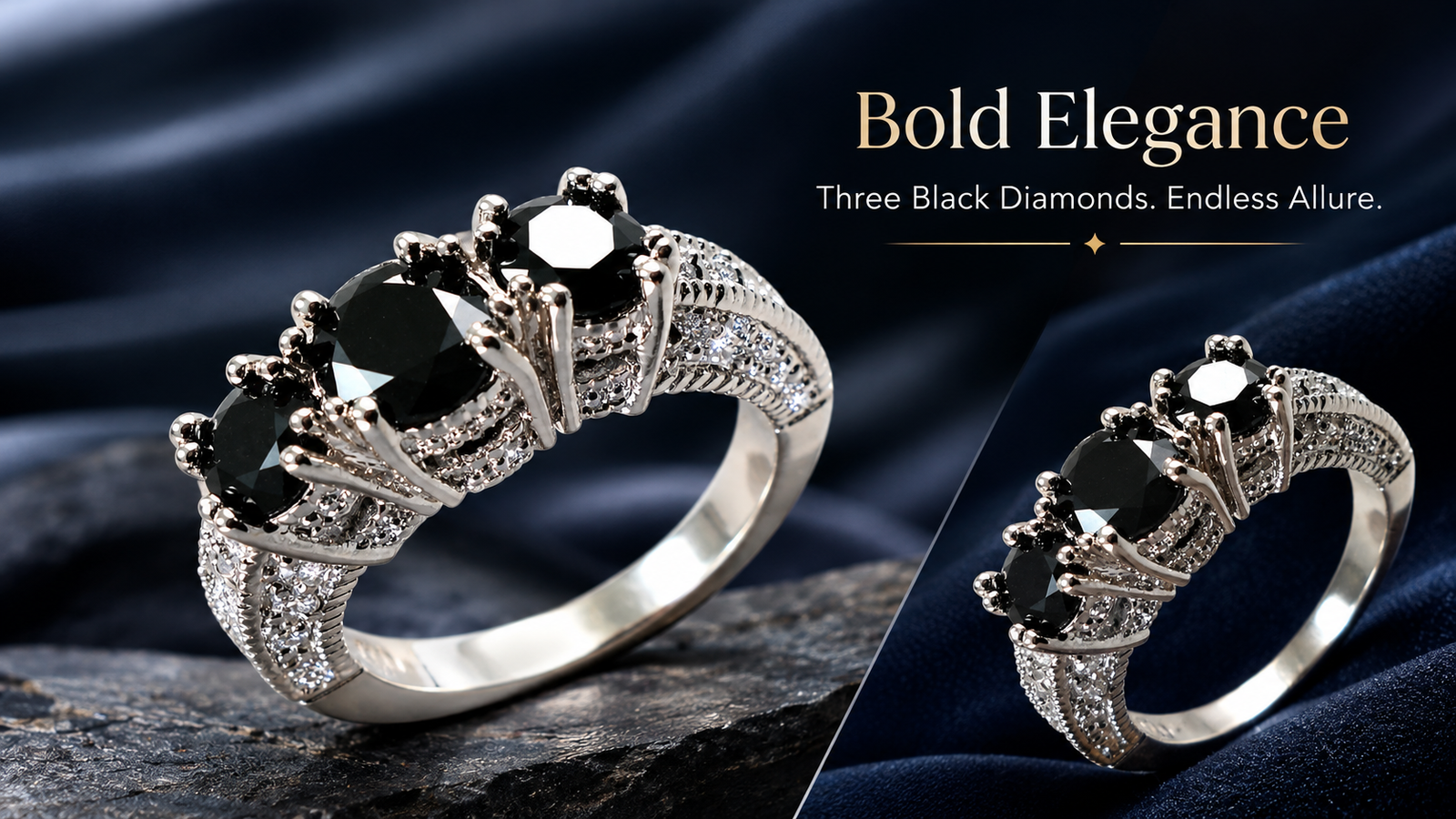 3.50 Ct Black Diamond Ring banner