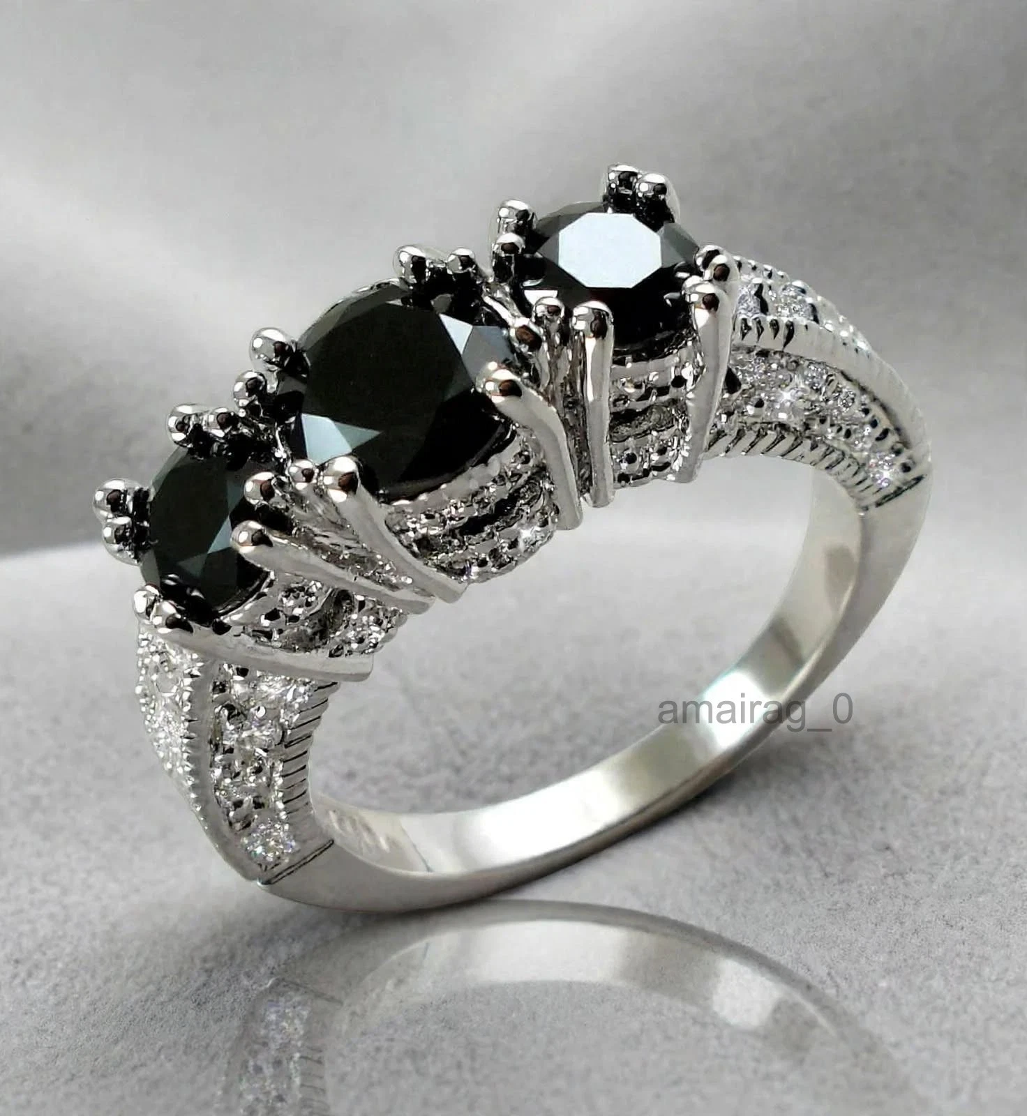 3.50 Ct Black Diamond Ring