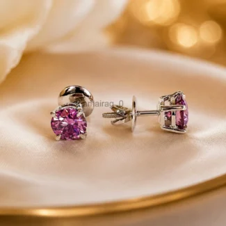 3.50 Ct Pink Diamond earring 1