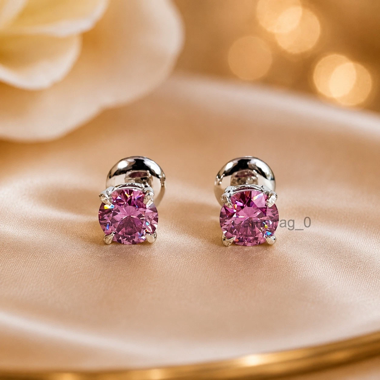 3.50 Ct Pink Diamond earring