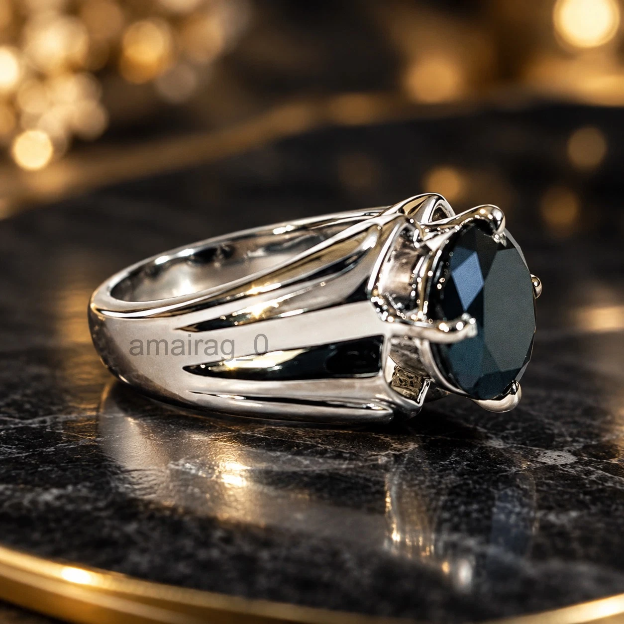 4 Ct Black Diamond Ring 6