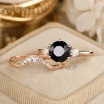 4 Ct Black Diamond Ring Rose 1