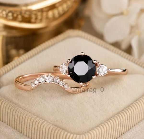 4 Ct Black Diamond Ring Rose 1