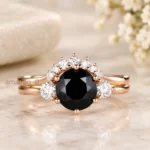 4 Ct Black Diamond Ring Rose