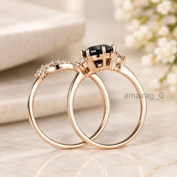 4 Ct Black Diamond Ring Rose 2