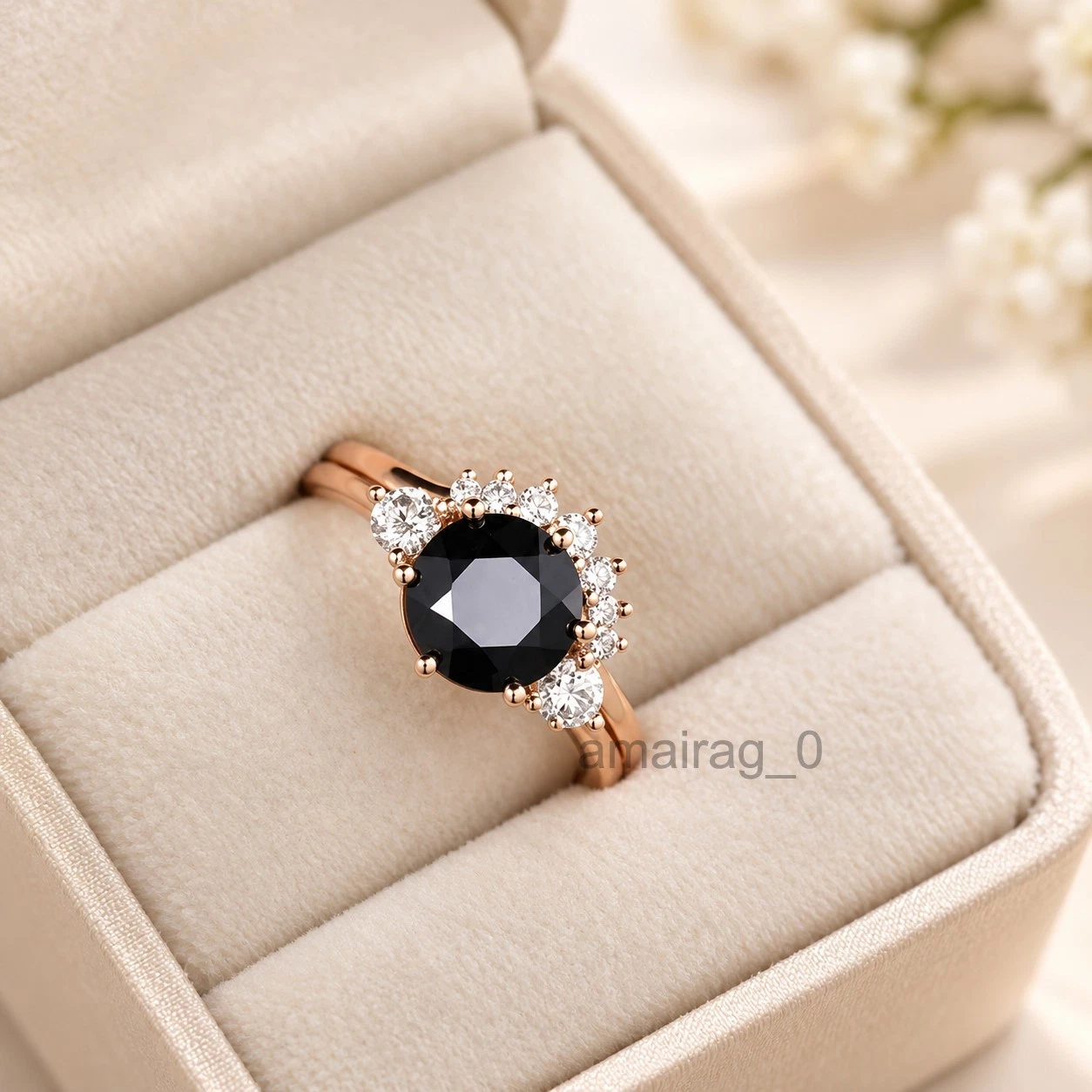4 Ct Black Diamond Ring Rose 3