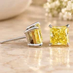 4 Ct Champagne Diamond Stud Earrings 1