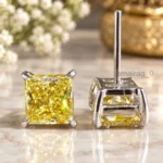 4 Ct Champagne Diamond Stud Earrings