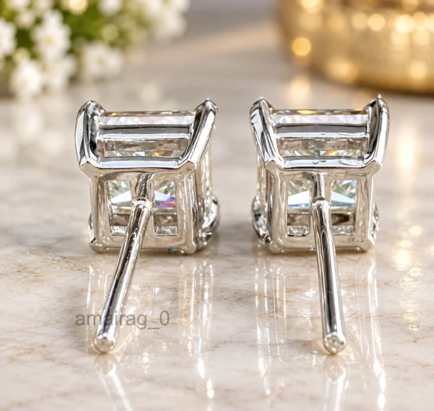 4 Ct Champagne Diamond Stud Earrings 2