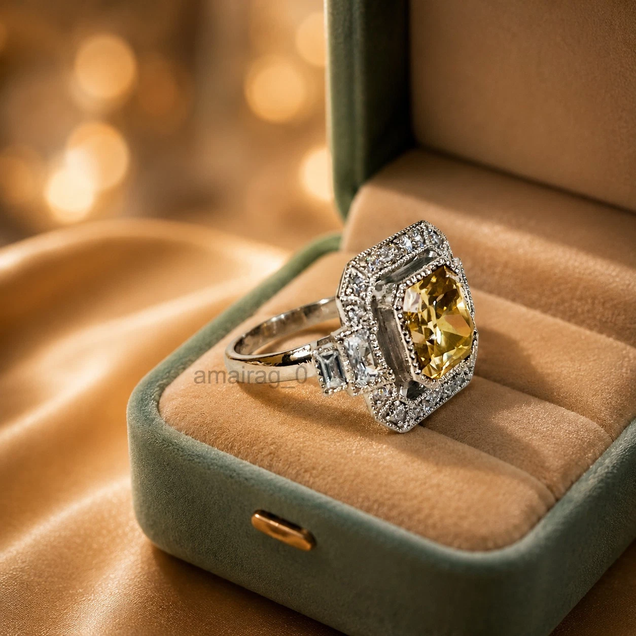 4 Ct Champagne Ring Radiant Cut (3)