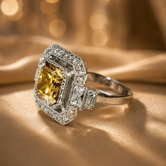 4 Ct Champagne Ring Radiant Cut (4)