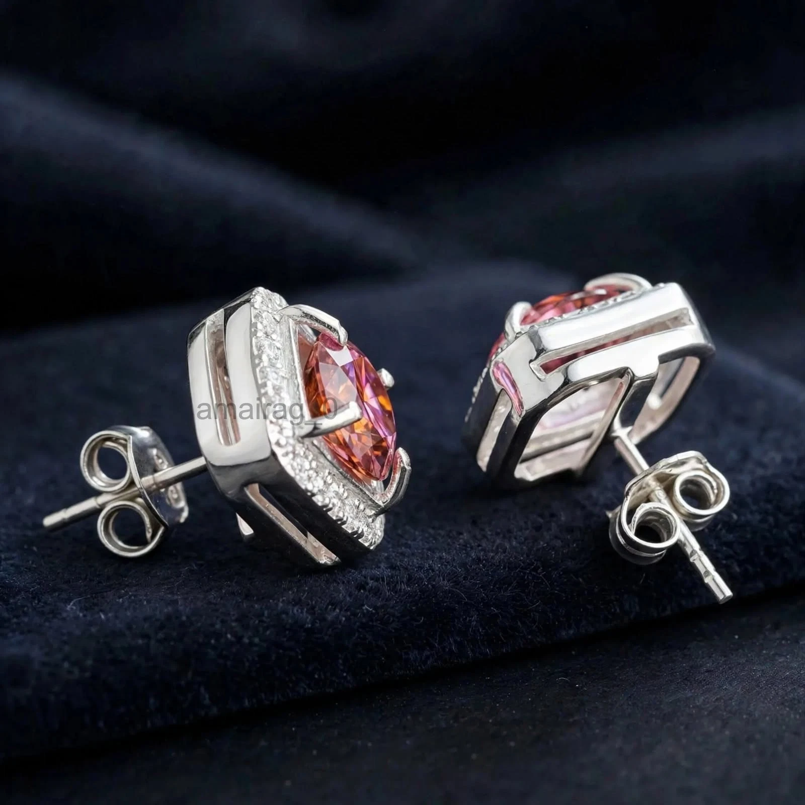 4 Ct Pink Diamond Stud Earrings 1