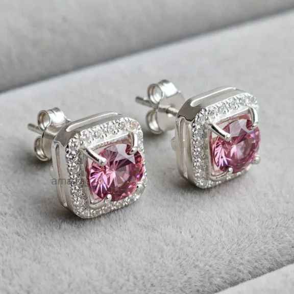 4 Ct Pink Diamond Stud Earrings 2